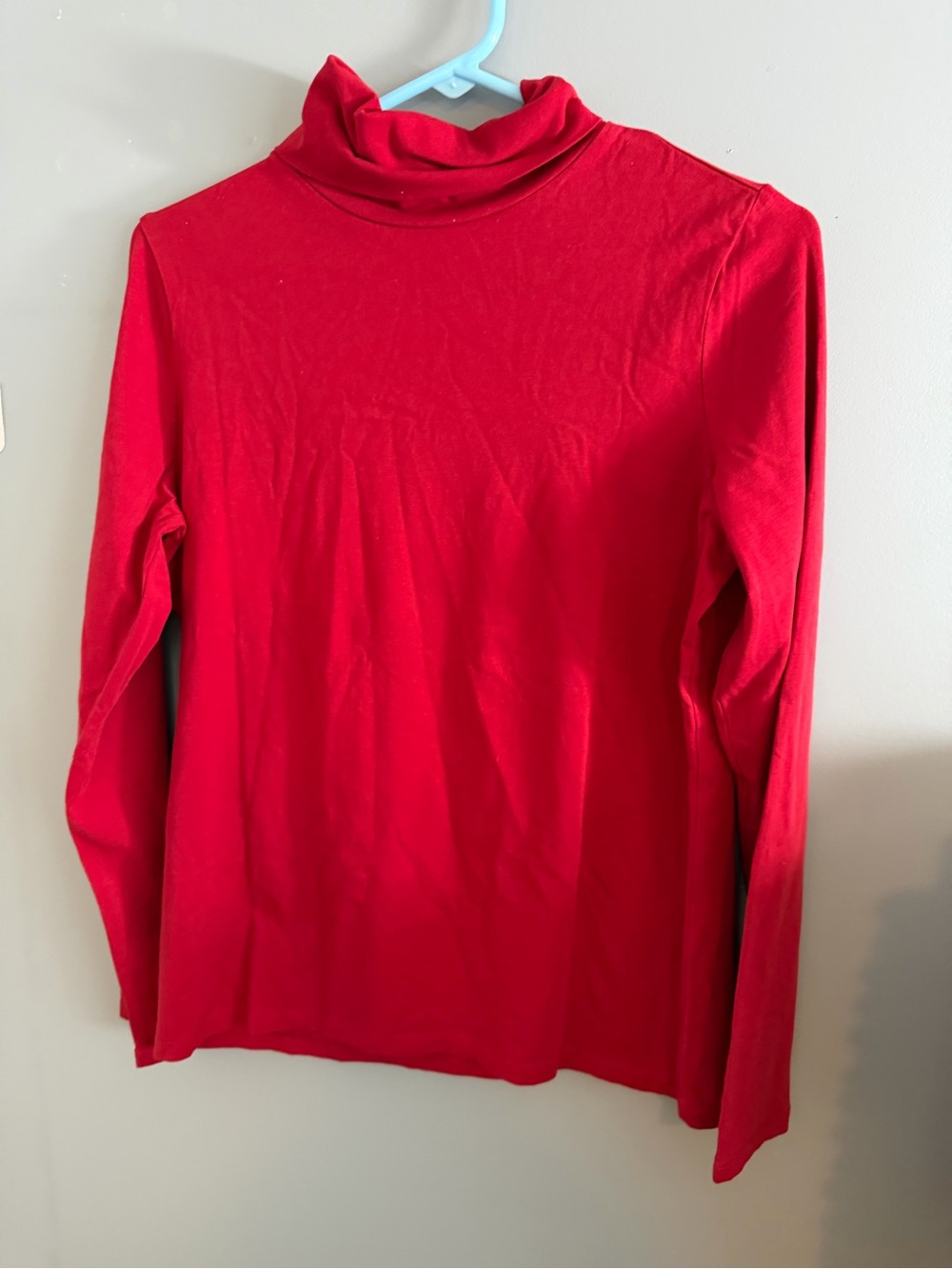 Talbots womens Red Long-Sleeve Turtleneck Top